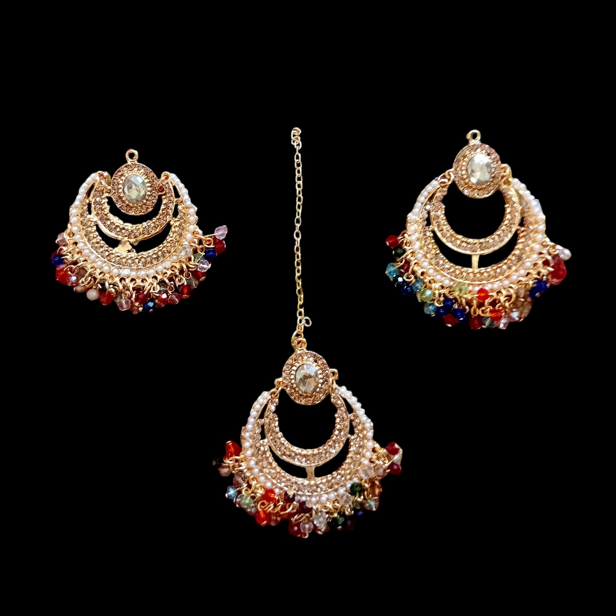 Buy Multi colour jewellery earrings and tikka at best price in Pakistan